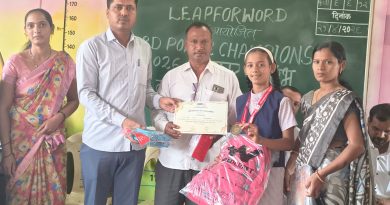 मोरवाडीची ईश्वरी मोरे वर्ड पॉवर चॅम्पियनशिप स्पर्धेत राज्यात तिसरी 